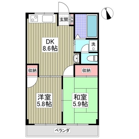 ハイツカミハラⅡの物件間取画像